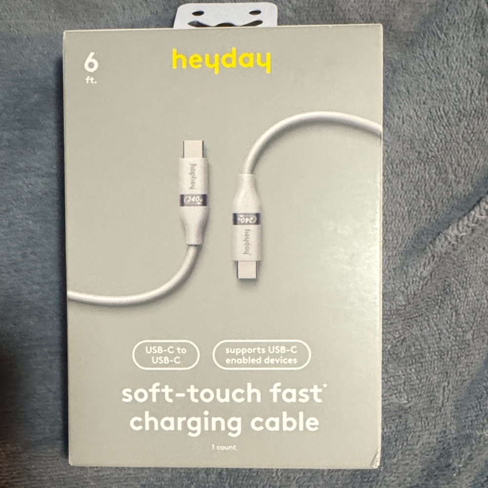Heyday Soft-Touch USB-C to USB-C Cable - Silver